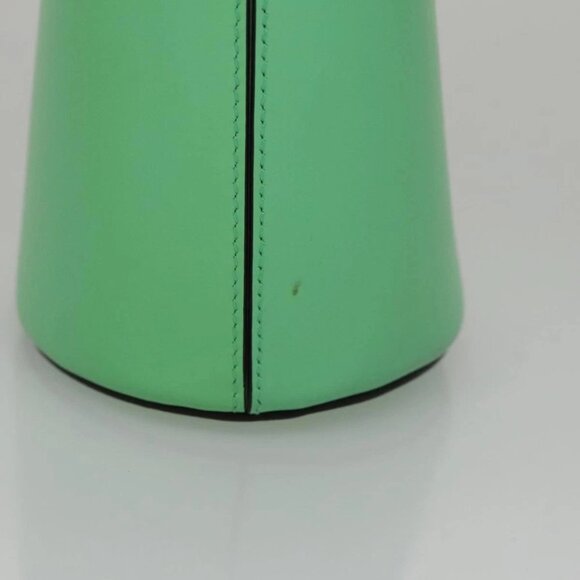 Salvatore Ferragamo Gancini Shoulder Bag Leather Green Silver Auth 107228AV - Picture 6 of 15